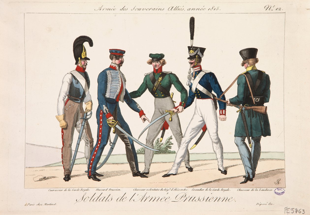 プロイセン軍の兵士、連合国のソブリン軍、1815